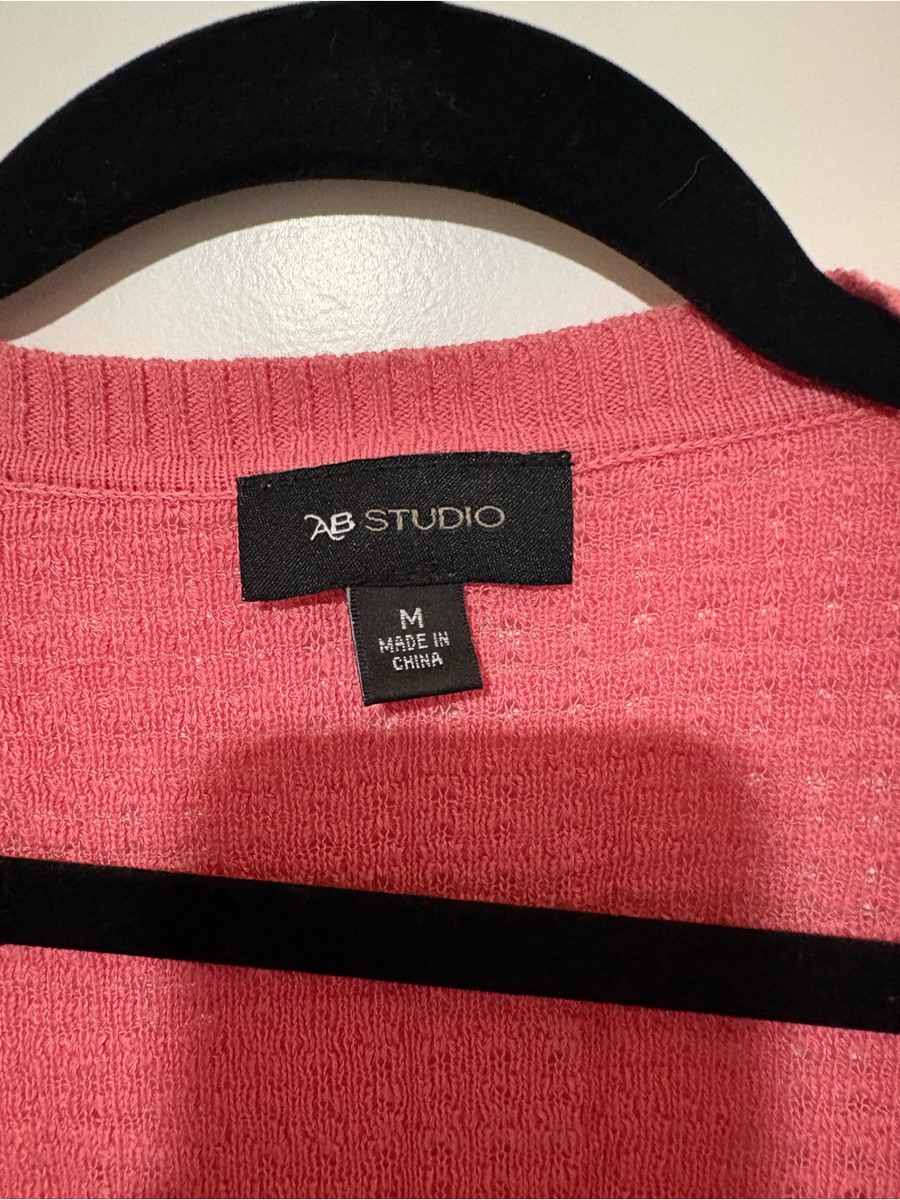 AB Studio Rose Pink Short Sleeve Open Front Cardigan Size M - Picture 2 of 5